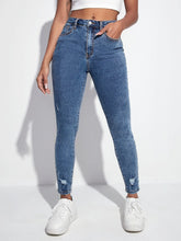 Ripped Skinny Cropped Jeans